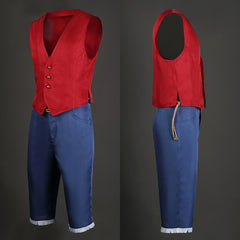 Live-Action-Film One Piece Luffy Kostüm Hut gesamtes Cosplay Kostüm Set