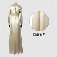 Resident Evil 8 Alcina Dimitrescu Cosplay Kleid Hut Halskette volles Set