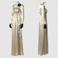 Resident Evil 8 Alcina Dimitrescu Cosplay Kleid Hut Halskette volles Set