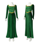 Shrek the Musical Princess Fiona Cosplay Kostüm Grün Langes Kleid