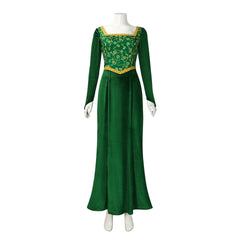 Shrek the Musical Princess Fiona Cosplay Kostüm Grün Langes Kleid