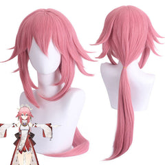 Genshin Impact Yae Miko rosa Perücke 75cm