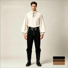Schnürshirt – Barock-Hemd mit Vorderbindung, HERREN