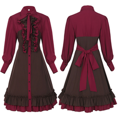 Hofkleid mit Petticoat-Saum – Blusenkleid Rüschen, DAMEN