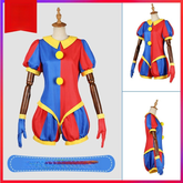 Pomni Digital Circus Harlekin-Kleid Cosplay Kostuem Damen Rot Blau