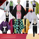 Tanjiro Kamado Demon Slayer Team-Set Cosplay Kostuem Damen Mehrfarbig