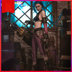 Jinx League of Legends Outfit Cosplay Kostuem Damen Lila