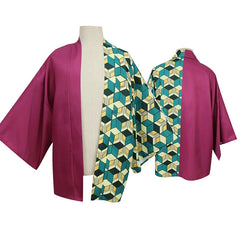 Shinobu Kocho Demon Slayer Haori-Set Cosplay Kostuem Damen Mehrfarbig