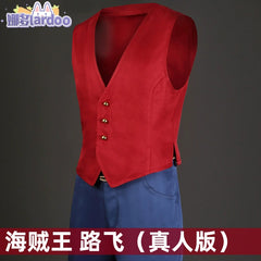 Luffy One Piece Outfit-Set Cosplay Kostuem Damen Rot