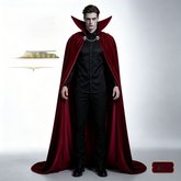 Vampir-Umhang aus Samt – Gothic-Cape mit hohem Kragen für Halloween
