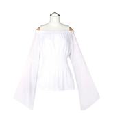 Renaissance Pirate Halloween & Mittelalter Weisse Bluse mit Hose Cosplay Kostuem Damen