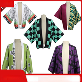 Shinobu Kocho Demon Slayer Haori-Set Cosplay Kostuem Damen Mehrfarbig