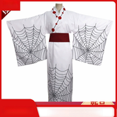 Rui Demon Slayer Kimono-Set Cosplay Kostuem Damen Weiß Rot