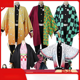 Tanjiro Kamado Demon Slayer Charakter-Set Cosplay Kostuem Damen Mehrfarbig