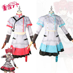 Kasane Teto Vocaloid Kleid-Set Cosplay Kostuem Damen Rot