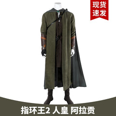 Aragorn Lord of the Rings Ranger-Outfit Cosplay Kostuem Damen Grün