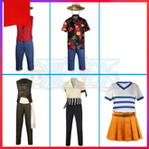 Nami One Piece Outfit-Set Cosplay Kostuem Damen Rot
