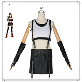 Tifa Lockhart Final Fantasy Schwarzes Kampf-Set Cosplay Kostuem Damen