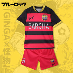 Meguru Bachira Blue Lock Fußball-Trikot Cosplay Kostuem Damen Gelb Blau