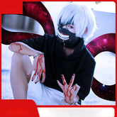 Ken Kaneki Tokyo Ghoul Schwarzer Kapuzenmantel Cosplay Kostuem Damen