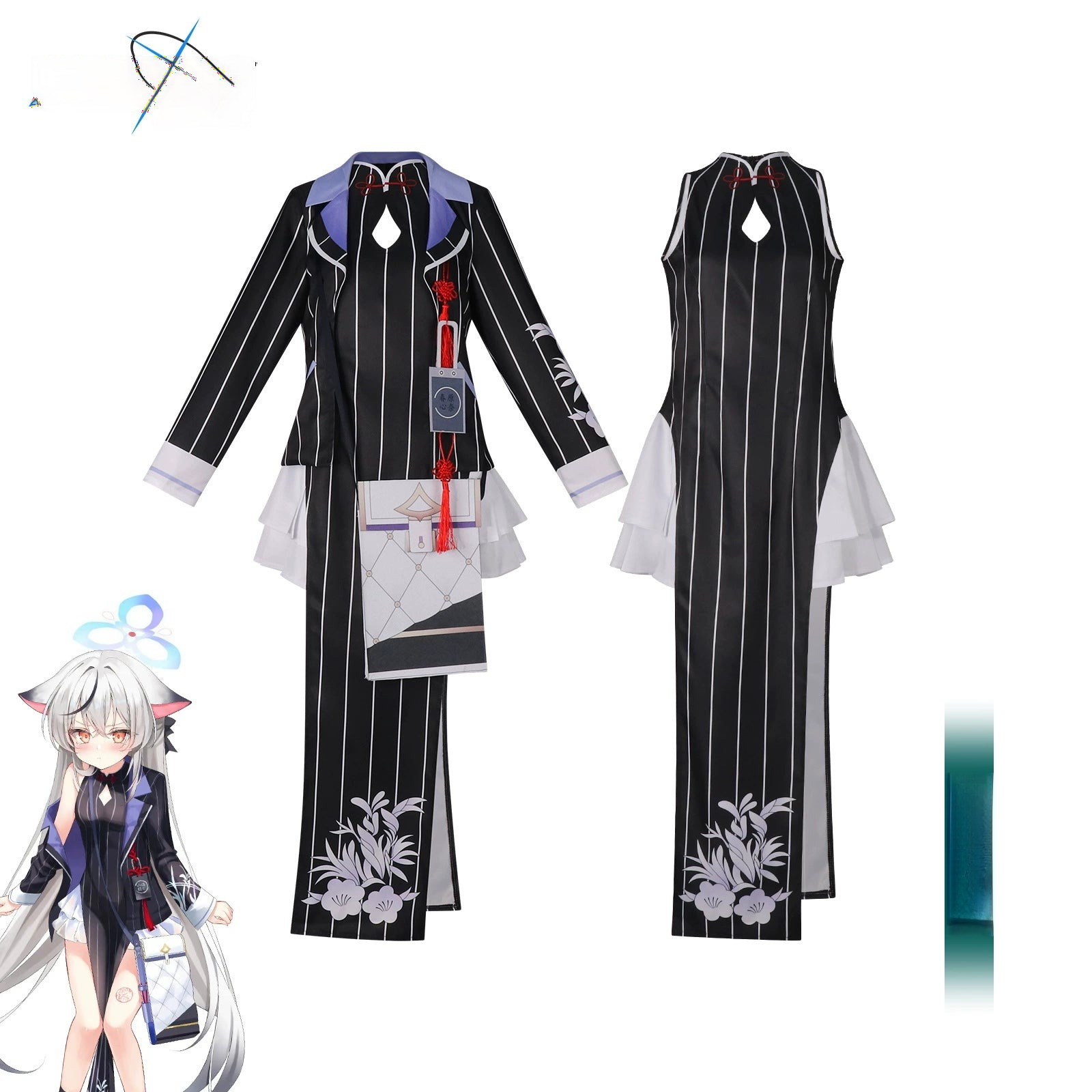Kokona Blue Archive Qipao-Kleid Cosplay Kostuem Damen Rot