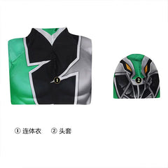 Ryusoulger Power Rangers Anzug Cosplay Kostuem Damen Gruen Gold