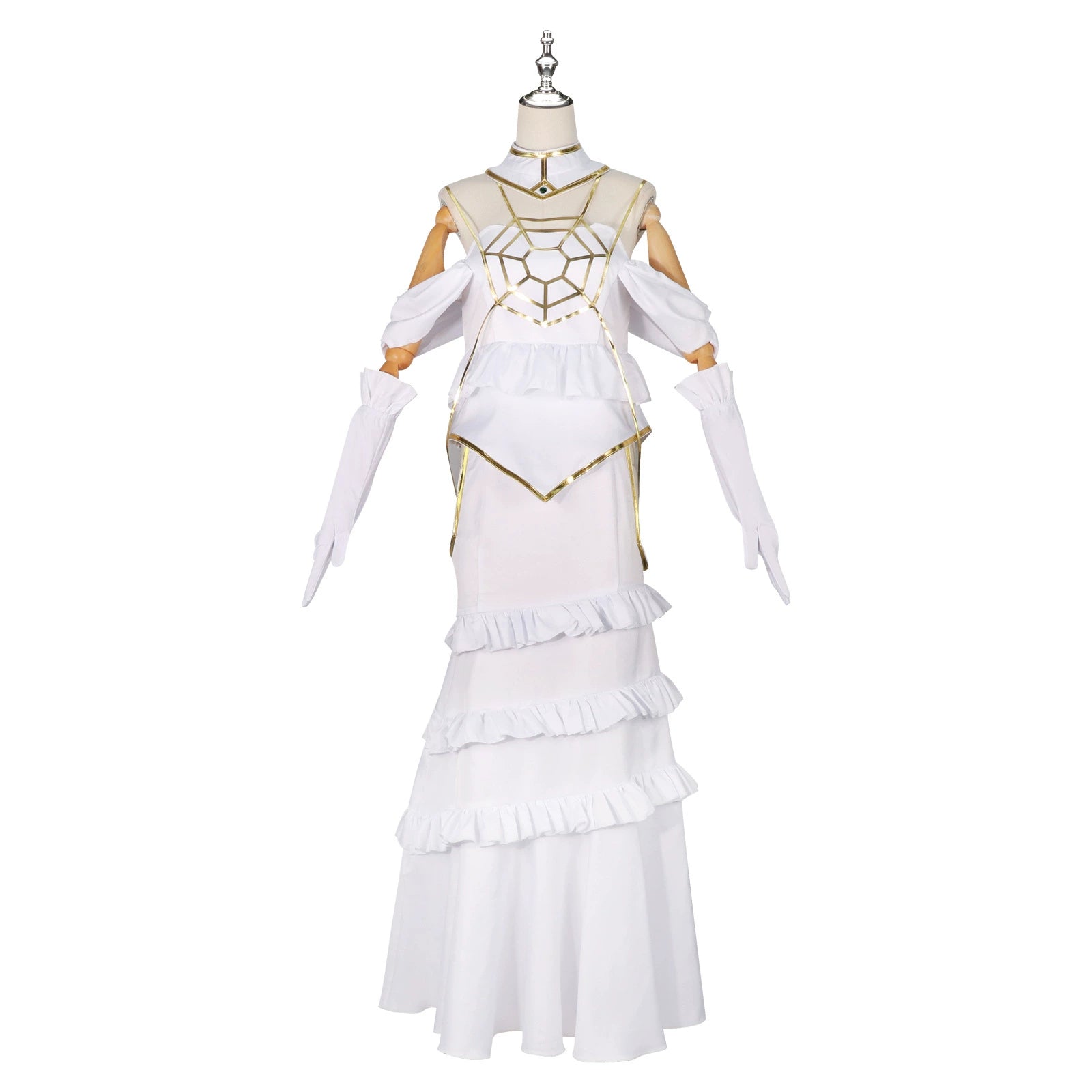 Albedo Overlord Weisses Gothic Kleid Cosplay Kostuem Damen