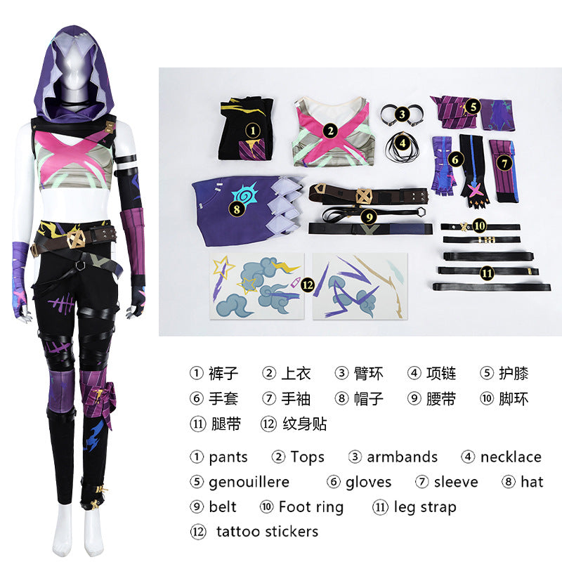 Jinx League of Legends Outfit Cosplay Kostuem Damen