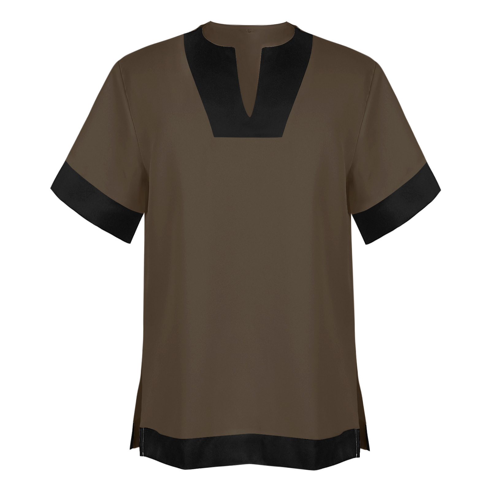 Schlitzsaum-Hemd SALE – Renaissance Kurzarm-Hemd, HERREN