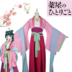 Maomao The Apothecary Diaries Fest-Hanfu Cosplay Kostuem Damen Rosa Dunkelrot