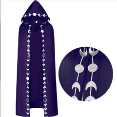 Druck-Kapuzenumhang – Fantasy-Cape mit Muster für Renaissance & Halloween