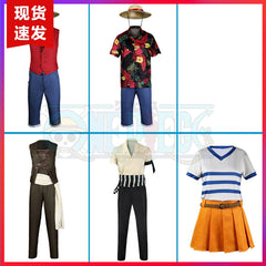 Nami One Piece Outfit-Set Cosplay Kostuem Damen Rot
