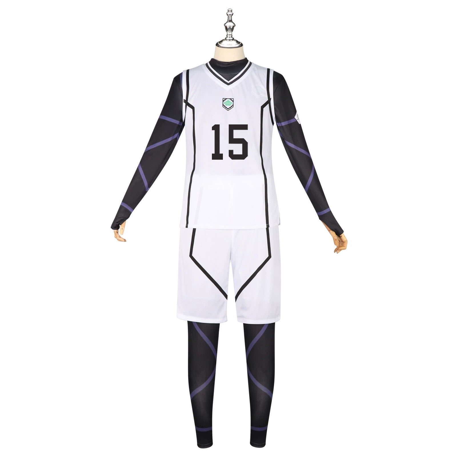Yoichi Isagi Blue Lock Trikot-Set Cosplay Kostuem Damen Blau Weiß