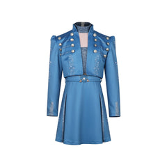 Red Queen Descendants Rot-Blaues Kleid Set Cosplay Kostuem Damen