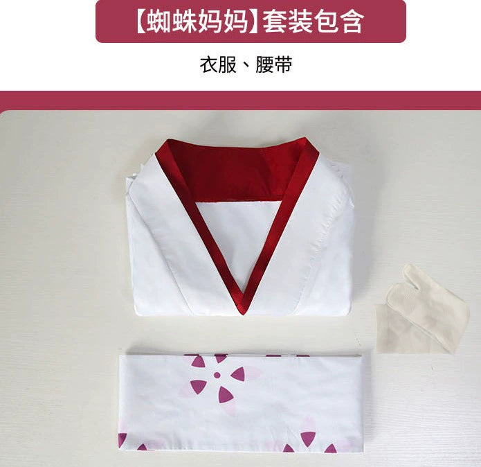 Demon Slayer Charaktere Kimono-Set Cosplay Kostuem Damen Weiß Rot