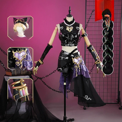 Mechanic Tracy Identity V Kostuem Cosplay Damen Schwarz Violett