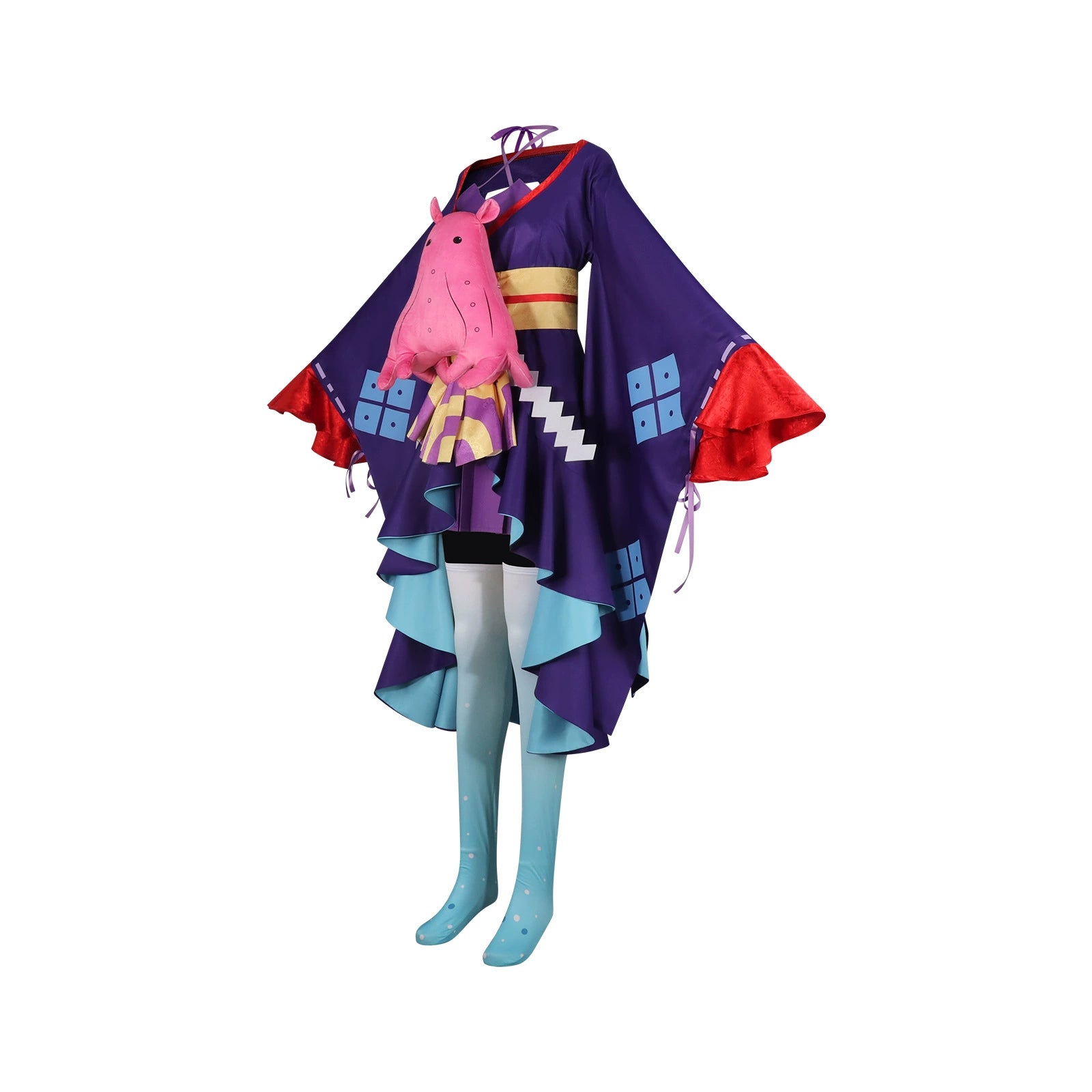Tsukimi Kaguya Bühnen-Kimono Cosplay Kostuem Damen Lila