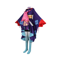Tsukimi Kaguya Bühnen-Kimono Cosplay Kostuem Damen Lila