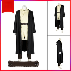 Qui-Gon Jinn Star Wars Robe Cosplay Kostuem Damen Braun Beige