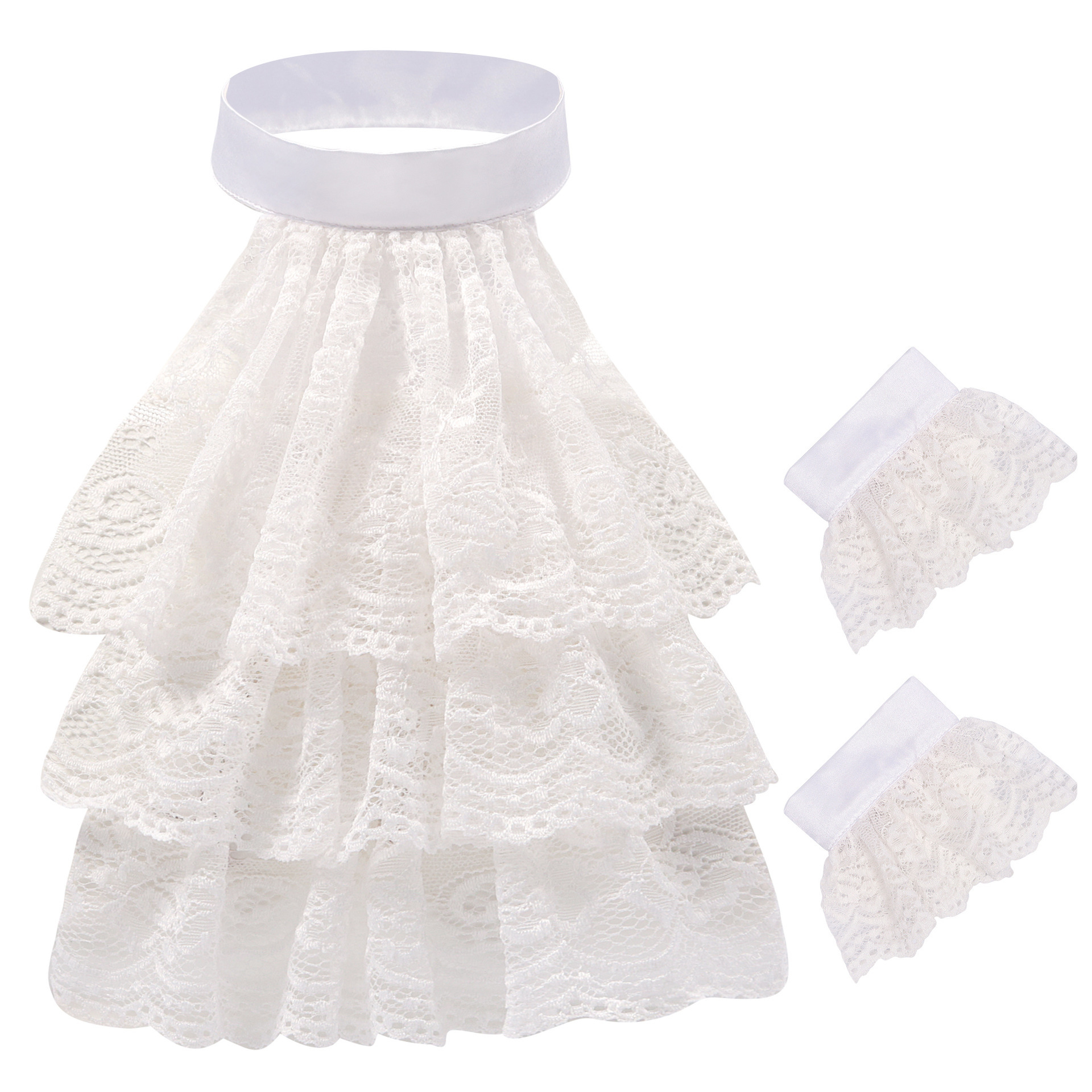 Fake-Kragen Kollektion – 8 viktorianische Jabot & Spitzenkragen, Einheitsgröße