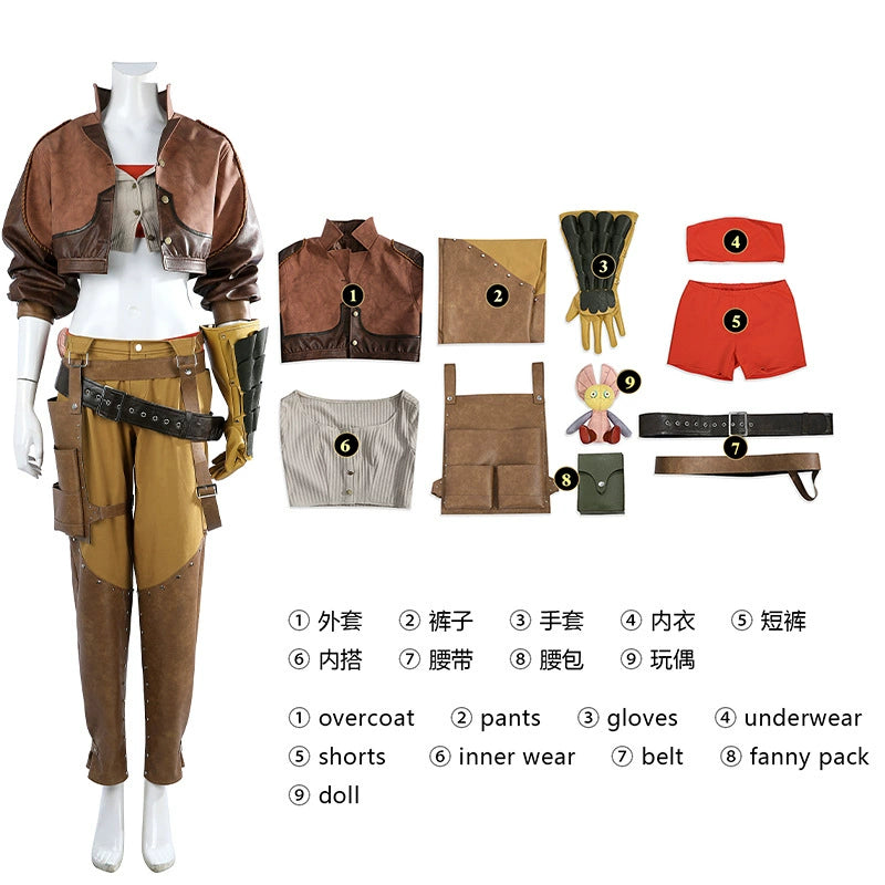Gemma Monster Hunter Wilds Outfit Cosplay Kostuem Damen Braun Khaki