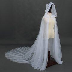 Vampir-Braut Umhang – langer Schleier-Cape für Halloween & Gothic Braut, DAMEN