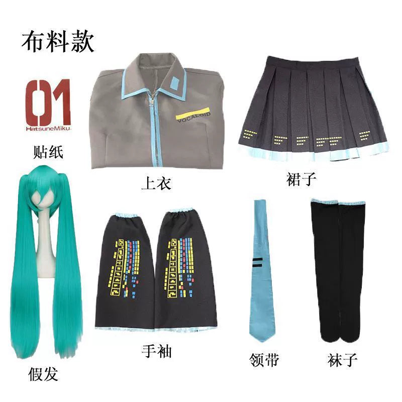 Miku Lacquer Vocaloid Lackleder-Kostuem Cosplay Kostuem Damen