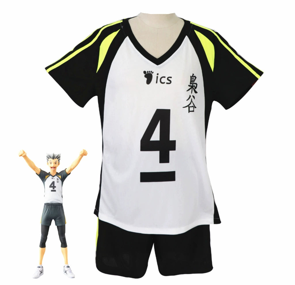 Akaashi und Bokuto Haikyuu Volleyball-Jersey Cosplay Kostuem Damen