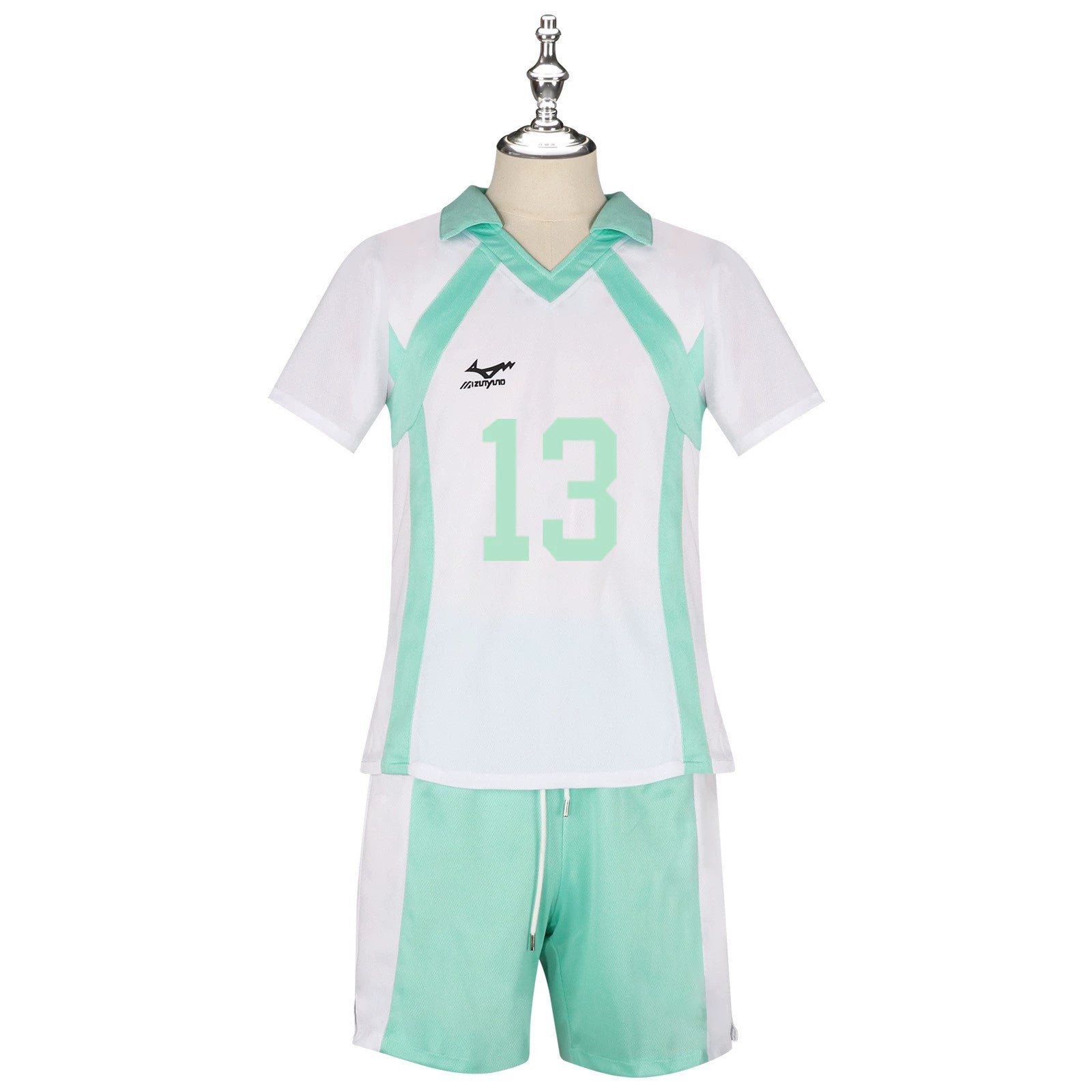 Oikawa Tooru Haikyuu Volleyball-Trikot Cosplay Kostuem Damen Weiß Türkis