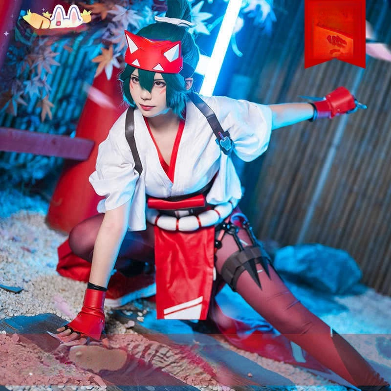 Kiriko Overwatch Kimono Cosplay Kostuem Damen Weiss Rot