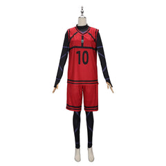 Yoichi Isagi Blue Lock Trikot-Set Cosplay Kostuem Damen Blau Rot