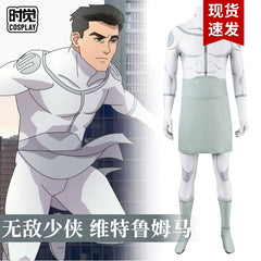 Mark Grayson Invincible Heldenanzug Cosplay Kostuem Damen Weiß
