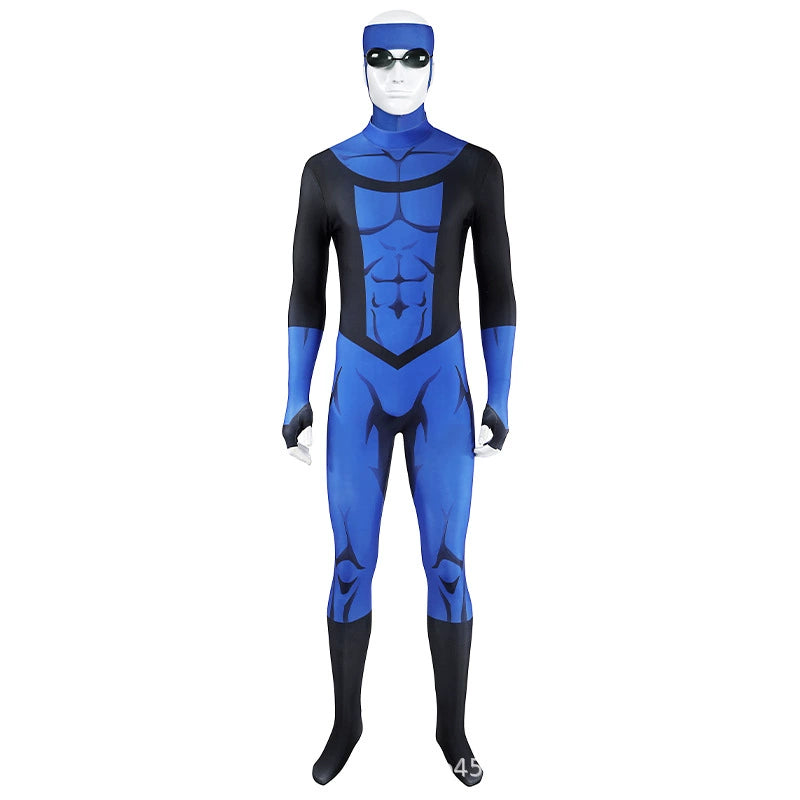 Mark Grayson Invincible Heldenanzug Cosplay Kostuem Damen Blau
