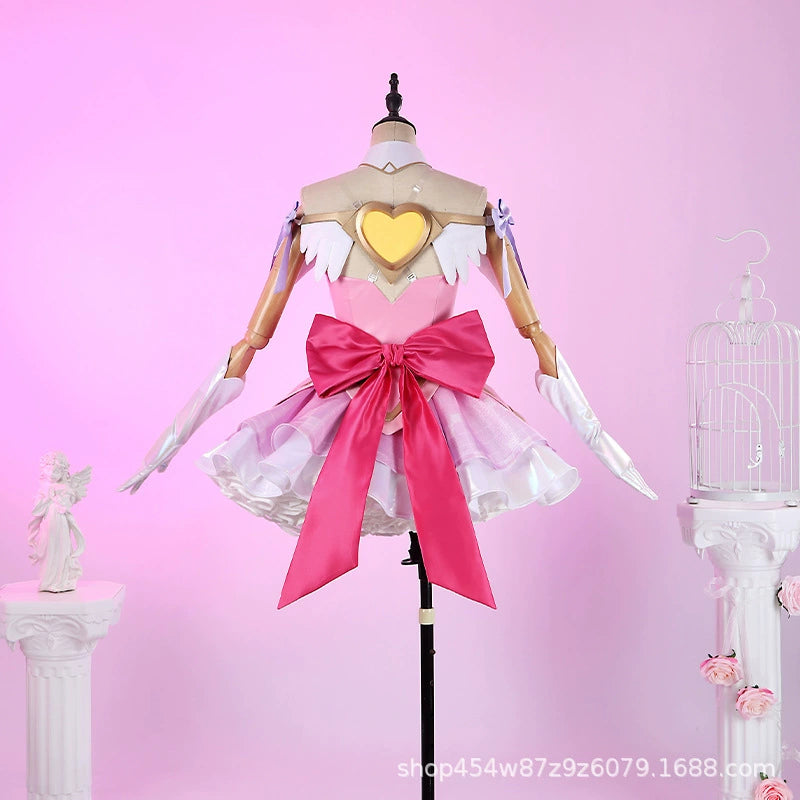 Juno Magical Girl Overwatch Magical-Girl-Kleid Cosplay Kostuem Damen Rosa